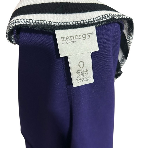 Chico's zenergy Purple Utility Jacket with Striped Inner Layer and Silver Zipper - Picture 6 of 7